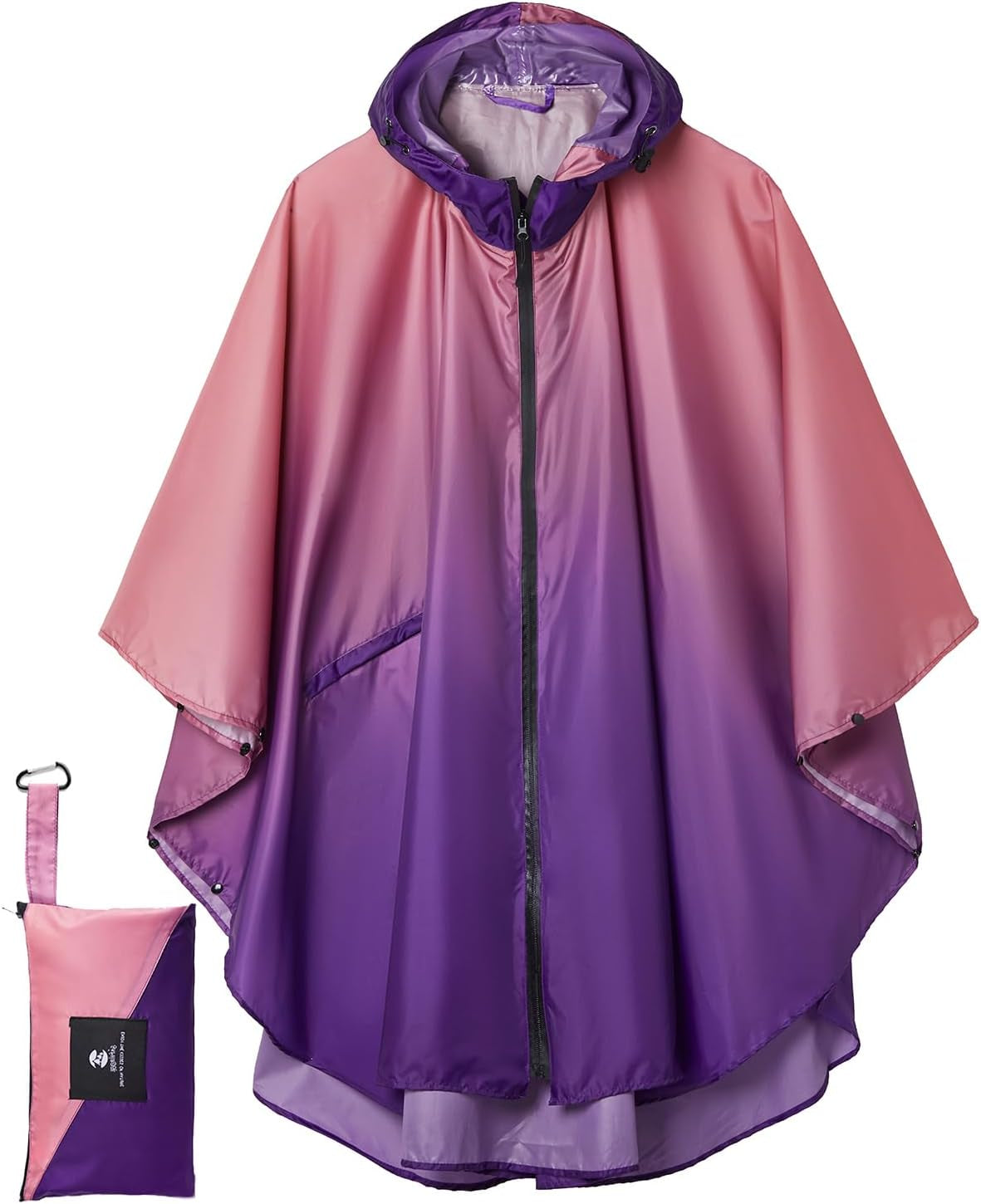 Compact folded rain poncho for travel and portability