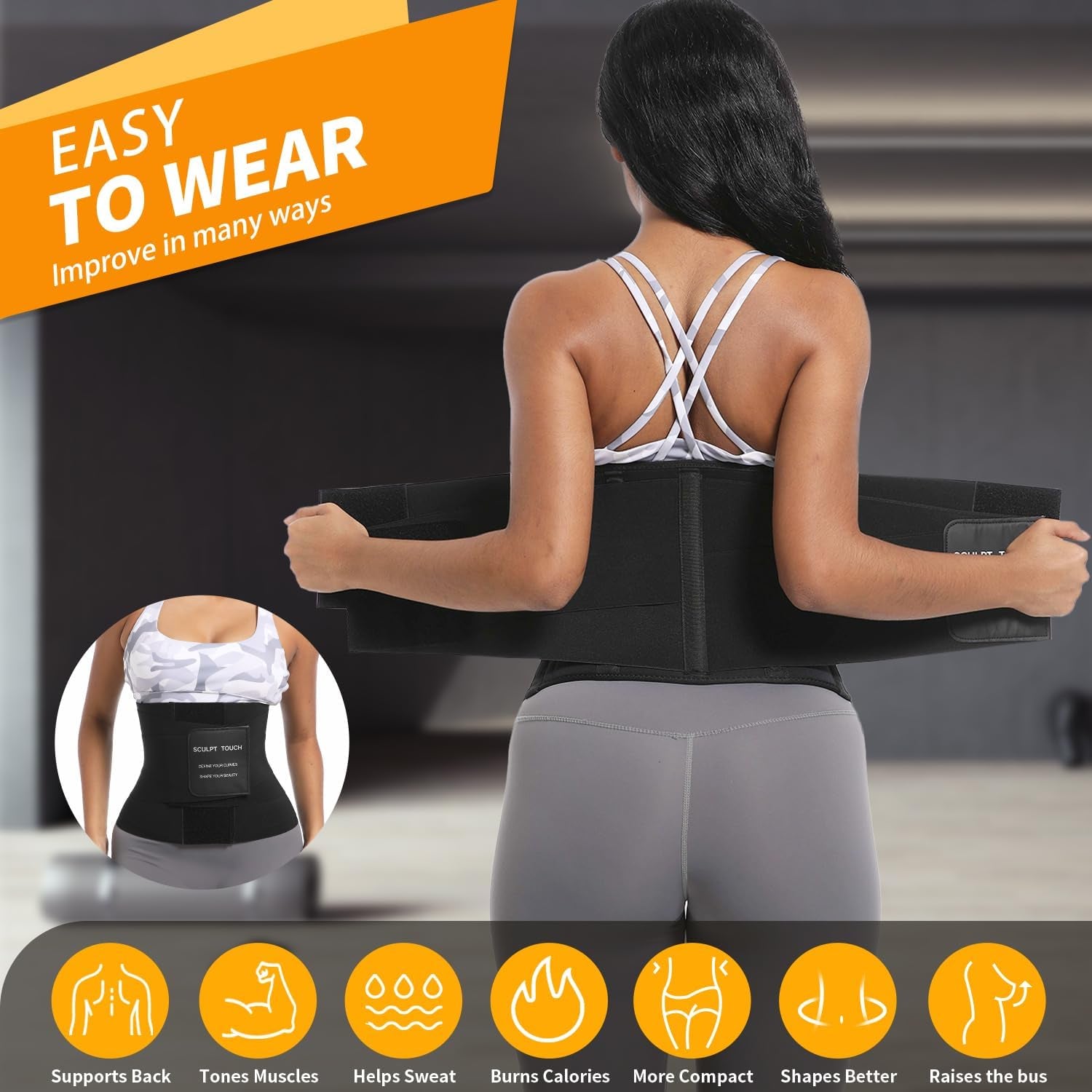 Waist trainer corset with hook and eye closure system