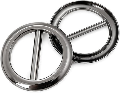 3PCS Circle Scarf Set, Multi-Way Loop Infinity Scarfs with Accessory Clips, Soft Stretchy Fashion Headband for Women, Versatile Neck Wrap Shawl (Black&Gray&Silver)