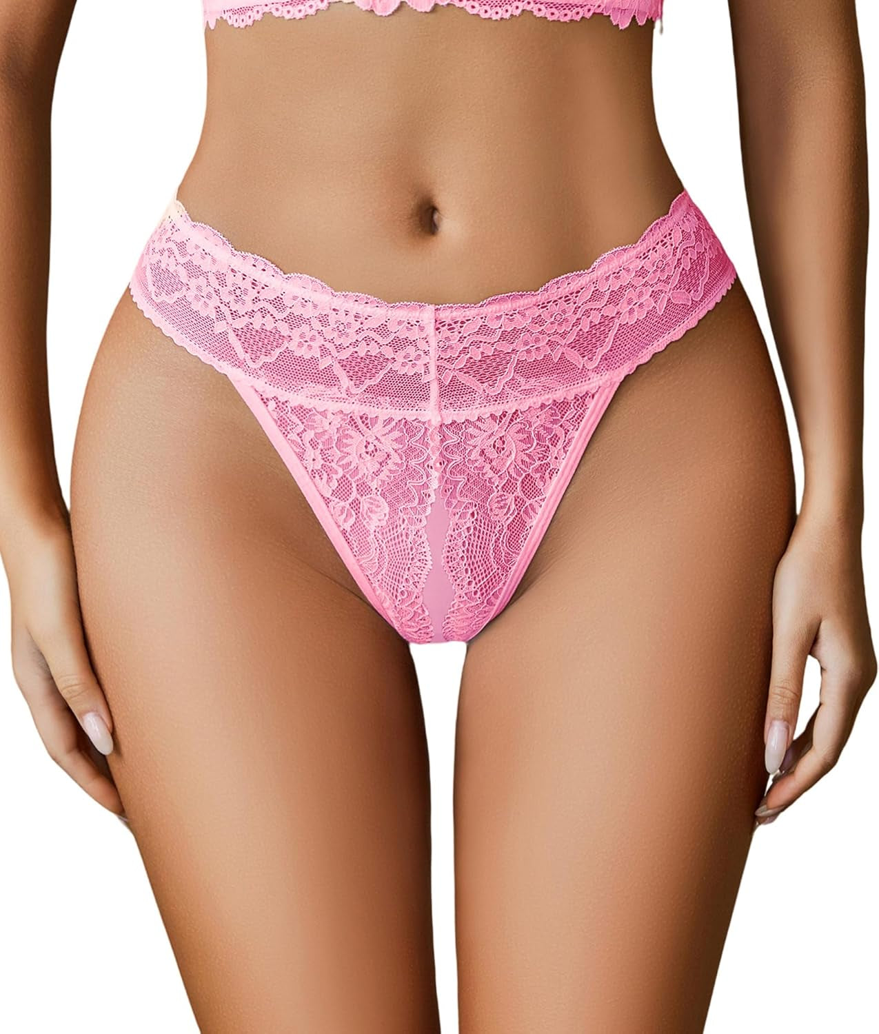 Avidlove Sexy Panties for Women Lace Cheeky Underwear Low Rise T Back Hipster Thong 1-3 Pack