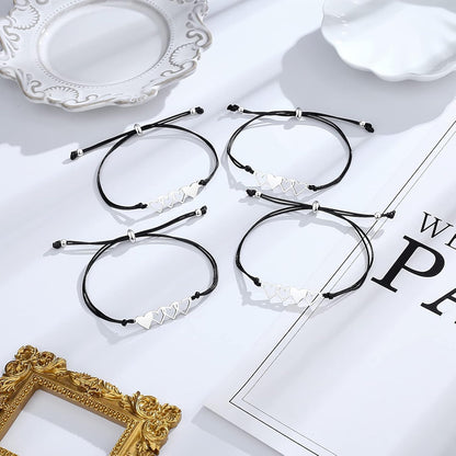 Desimtion Mother Daughter Bracelets Set for 2, 3, 4, 5, 6, Wish Matching Heart Bracelets for Mom and Daughter,Christmas Gifts for Mom Daughters