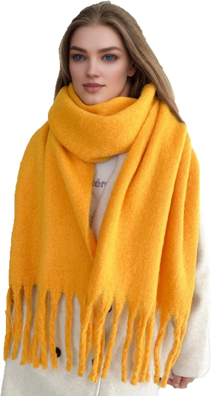 Women'S Winter Scarfs, Mohair Vintage Scarf for Women and Men, Large Chunky Scarf Cashmere Feel Blanket Wrap