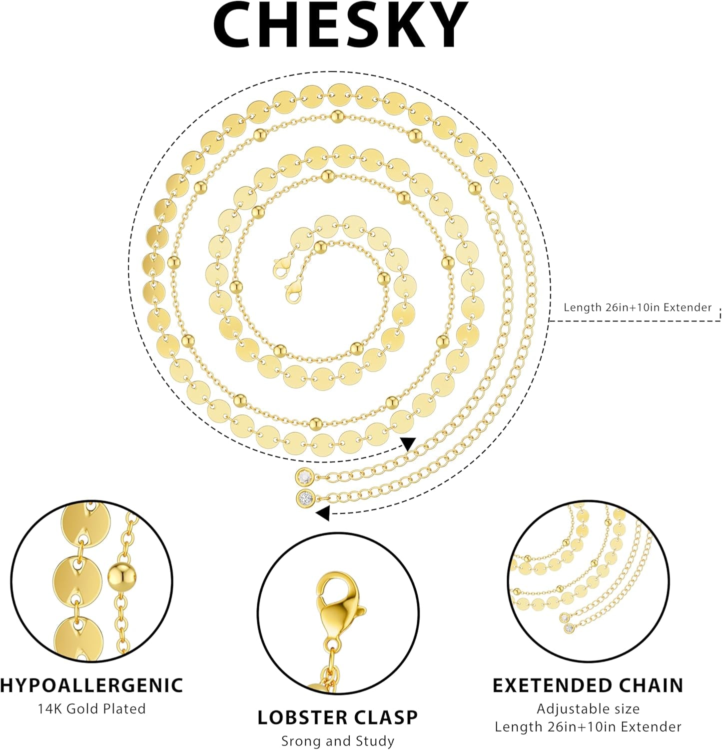 CHESKY Waist Chain for Women, Dainty 14K Gold Plated Waist Beads Gold Chain Belt for Womens Simple Body Chain Jewelry for Womens Belly Chain Y2K Belt Accessories Gold Jewelry for Women Gifts