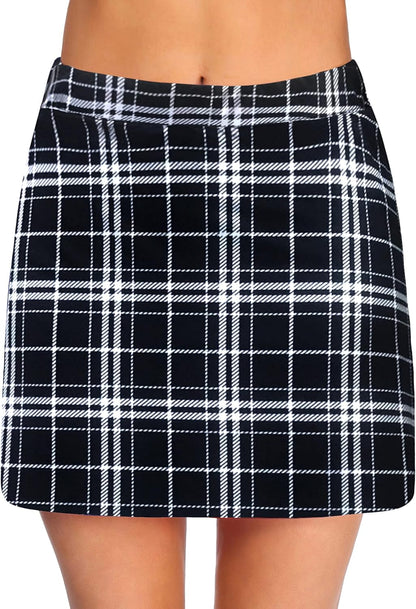 Detail of Ekouaer skort's breathable fabric and design