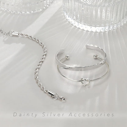 Trendy stackable cuff bangle bracelets in mixed metal finishes
