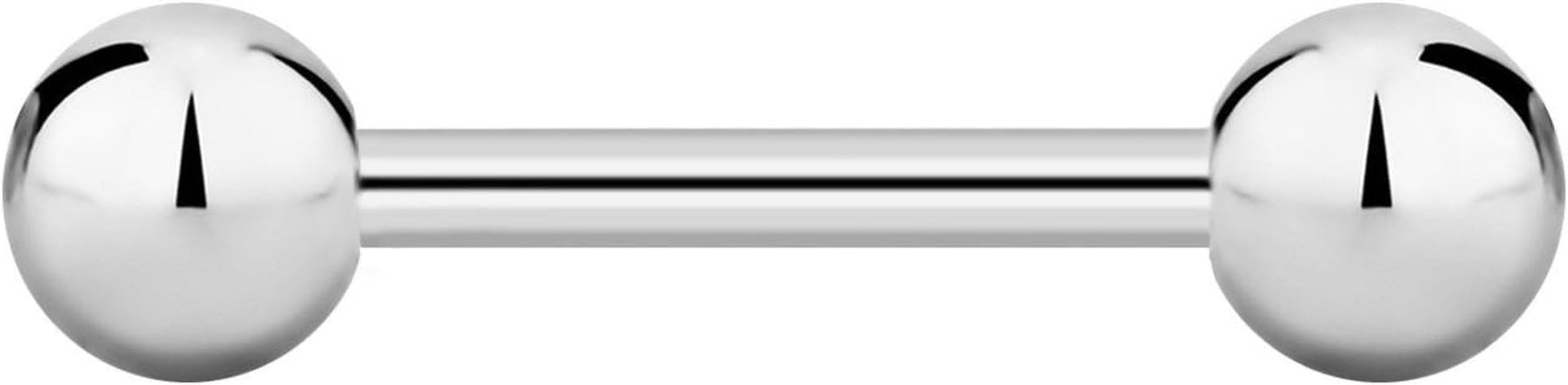 Forbidden Body Jewelry Nipple Barbell, Nipple Bars, Silver Nipplerings Piercing Surgical Steel 8G - 18G Straight Barbell Body Jewelry (Sold Individually)