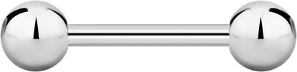 Forbidden Body Jewelry Nipple Barbell, Nipple Bars, Silver Nipplerings Piercing Surgical Steel 8G - 18G Straight Barbell Body Jewelry (Sold Individually)