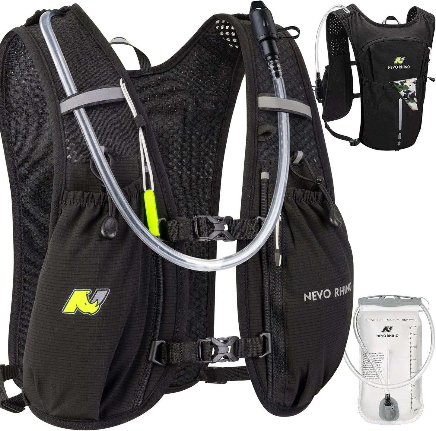 Woman wearing hydration vest during cycling or trail running activity