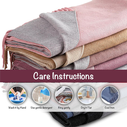 Winter Scarf for Women-Reversible Scarf with Cashmere-Like Softness 70X200Cm - Warm Shawl Wrap -Pashmina Shawls Wrap