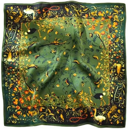 ANDANTINO 100% Mulberry Silk Square Scarf for Hair-25.6" X25.6'' Women Men Natural Silk Neckerchief Digital Printed Headscarf