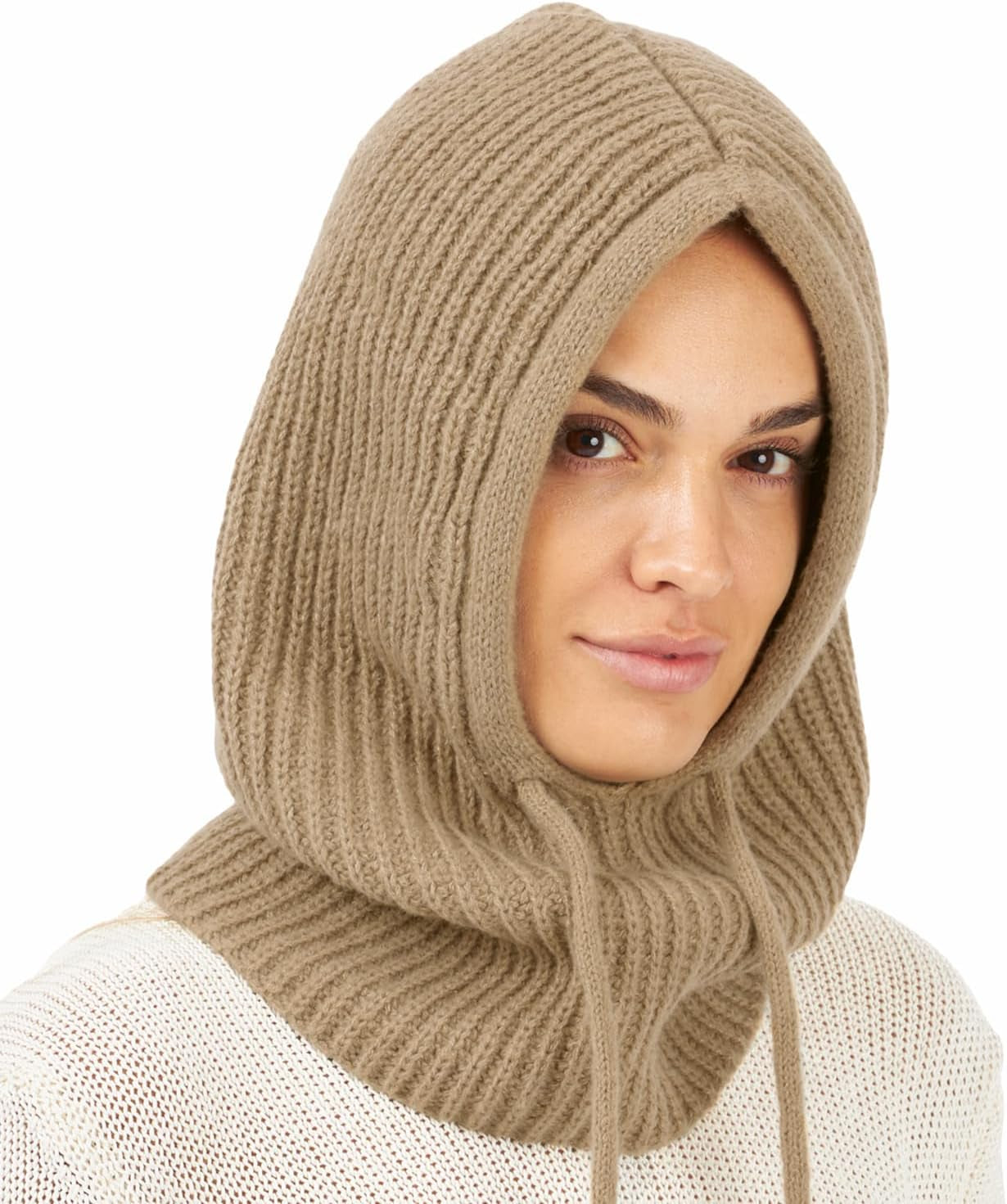 Hooded Scarf Beanie for Women Men Balaclava Scarves Hat for Fall Winter