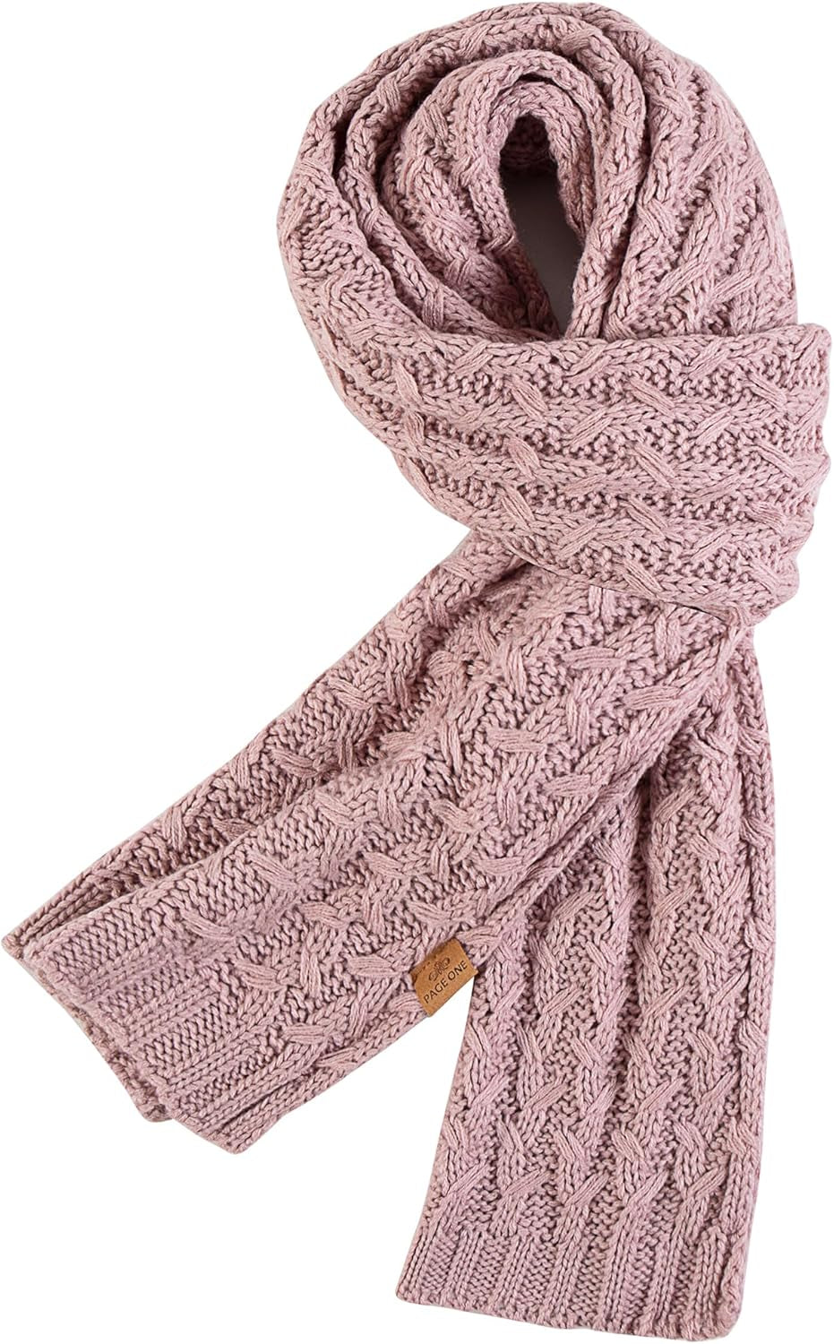 PAGE ONE Women'S Ribbed Knit Scarf Winter Warm Long Big Wrap Cashmere Wool Thick Large Chunky Scarf for Women