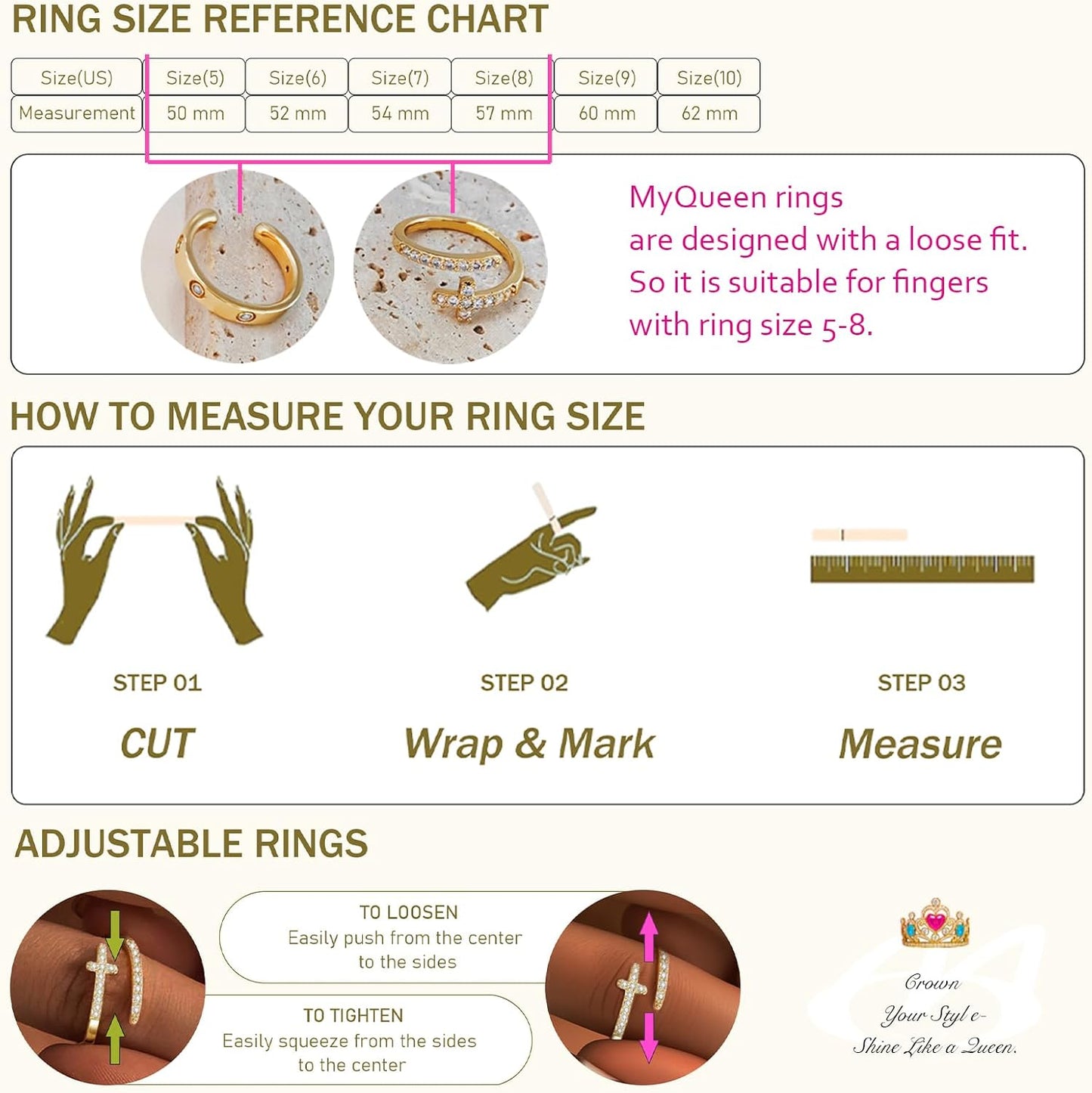 Non-tarnish gold ring sets perfect for wedding band jewelry gifts