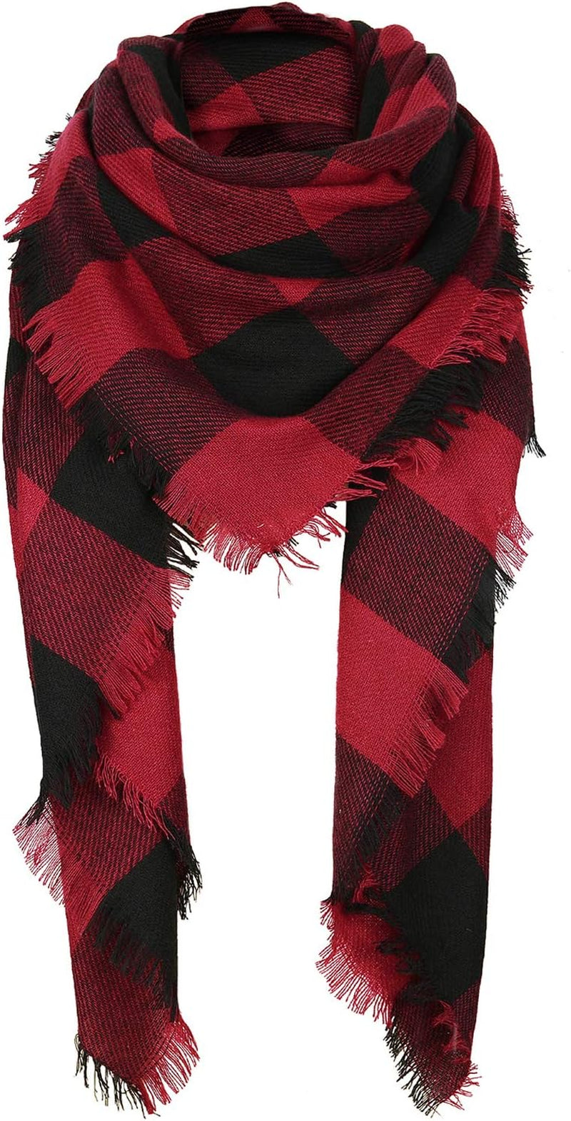 American Trends Womens Fall Winter Scarf Plaid Tassel Soft Warm Blanket Scarves Womens Shawl Wraps