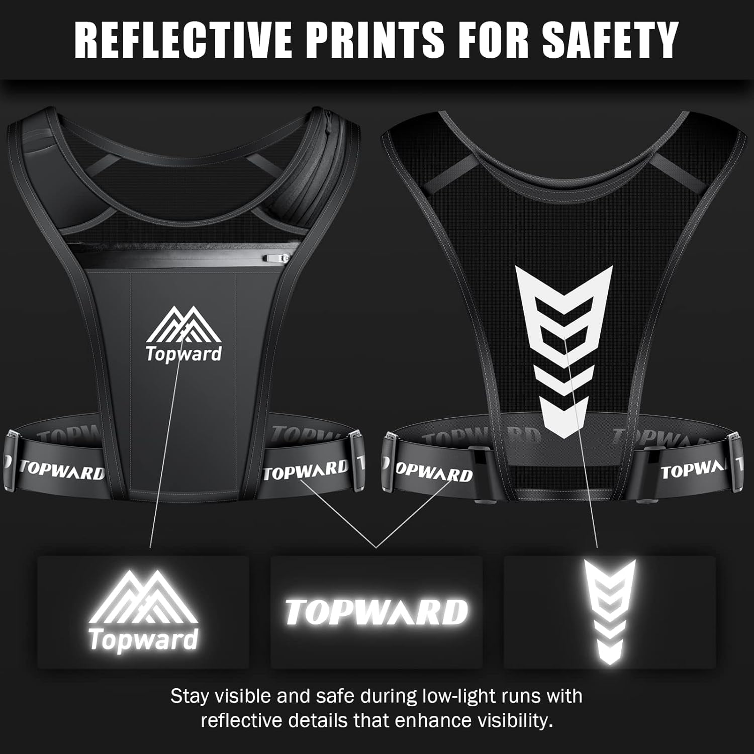 Side view of waterproof chest pack phone holder for jogging