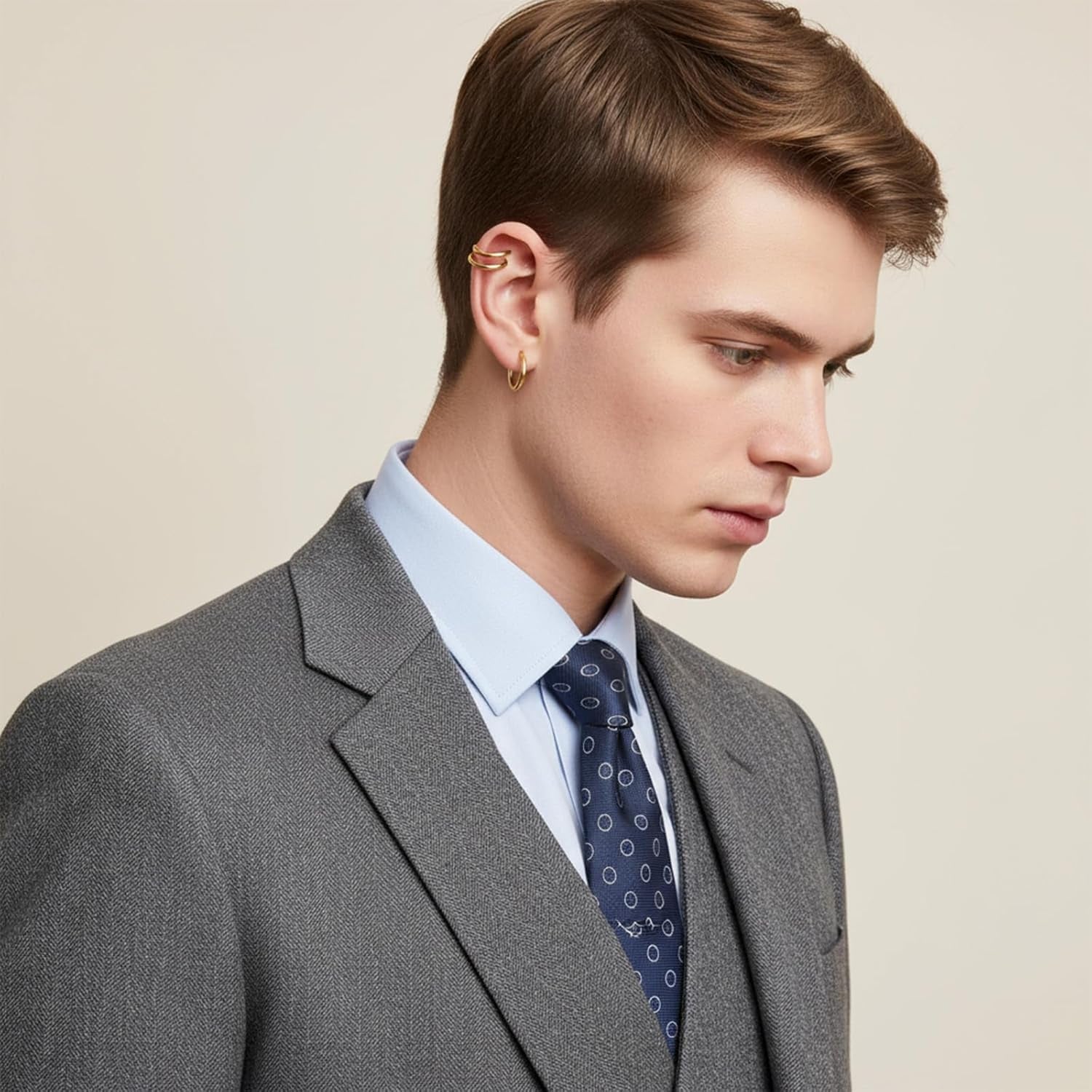 10PCS Clip on Earrings, Non Piercing Fake Earring Stainless Steel Clip on Hoop Earrings for Women Men 8Mm 10Mm 12Mm 14Mm 16Mm