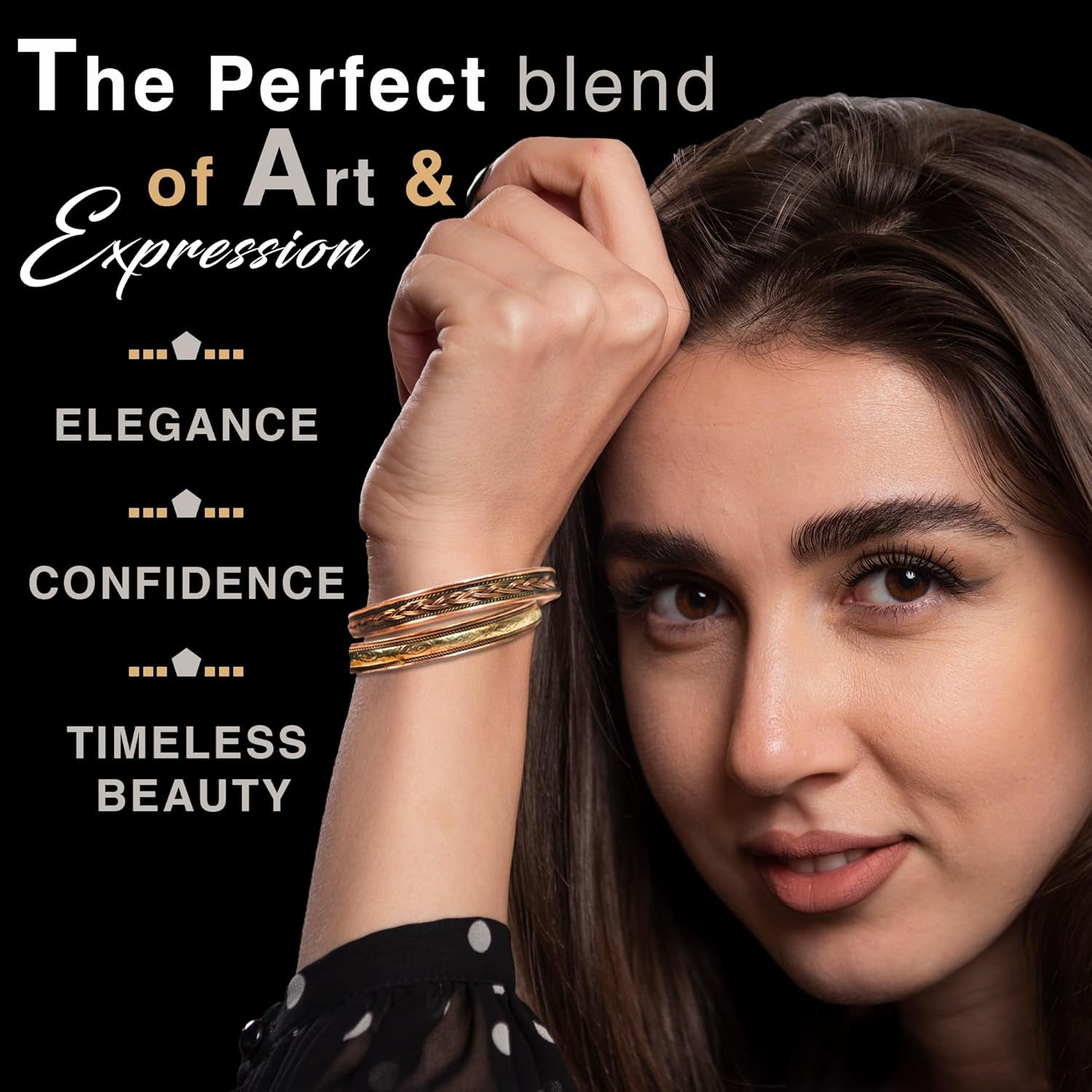 Cosynee Premium Tibetan Copper Unisex Bracelets Set of 4 – 99.99% Pure Copper Cuff Bangles for Men & Women, Adjustable, Ultra Strength, Solid High Gauge Metal – Vintage Style with Gift Pouch