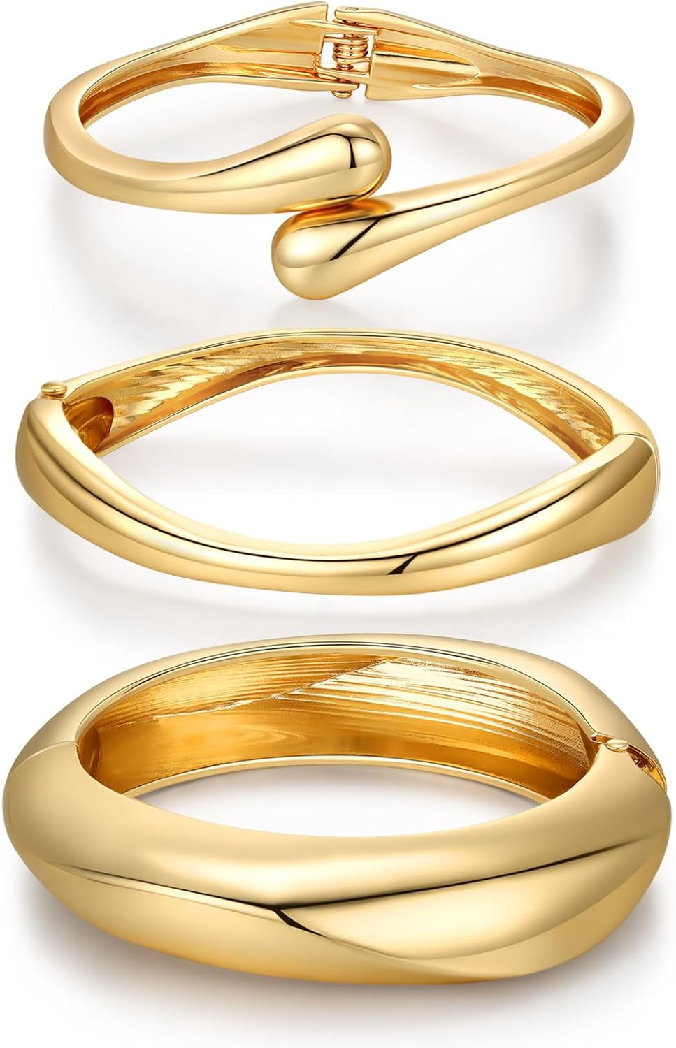 Fashion gold plated chunky bangle bracelets ideal gift for women