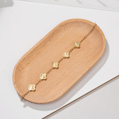 18K Gold-Plated Women'S Gold Lucky Four-Leaf Clover Bracelet Exquisite Fashion Jewelry Jewelry Gift Women'S Gift