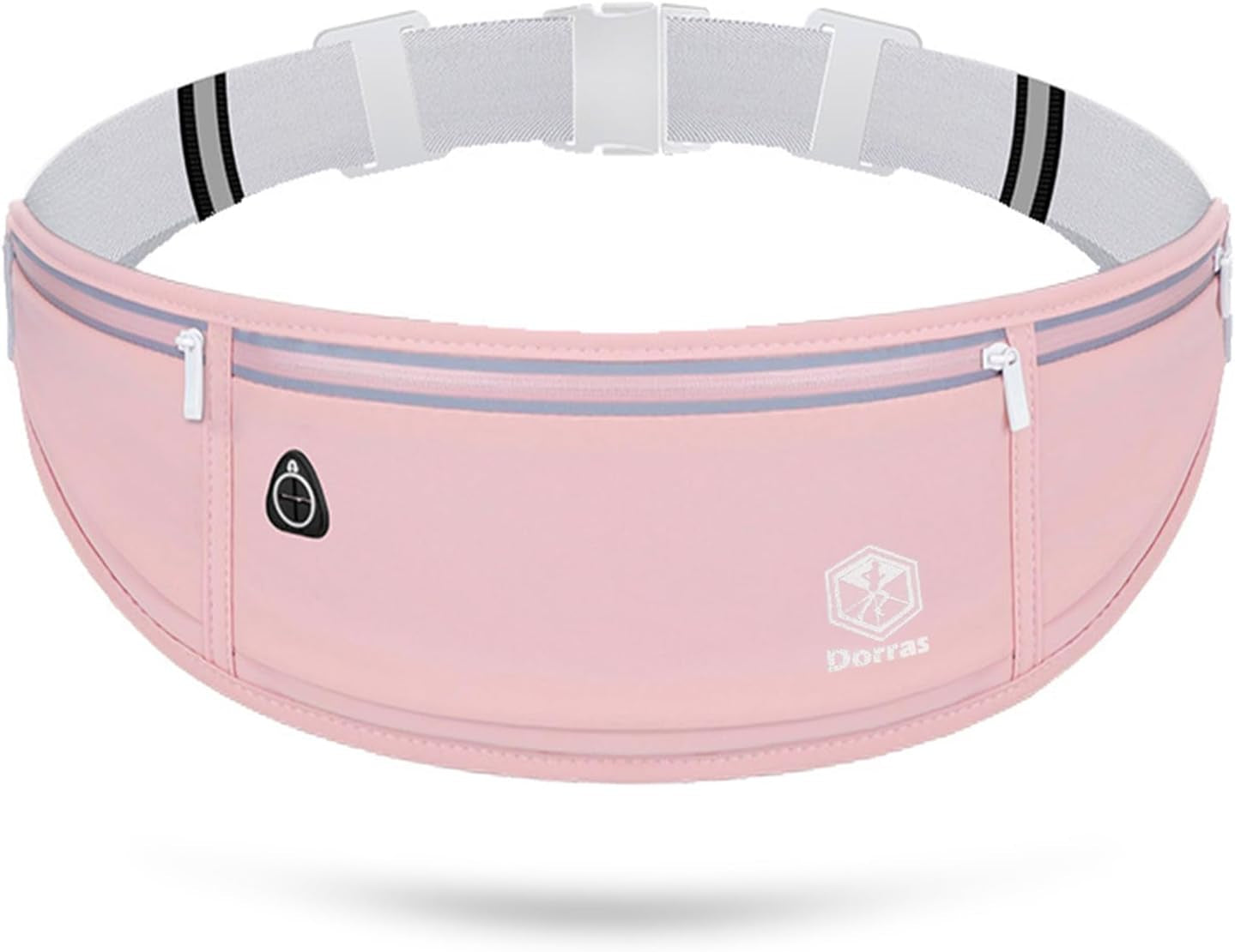 Athletic runner wearing slim running fanny pack during fitness exercise session