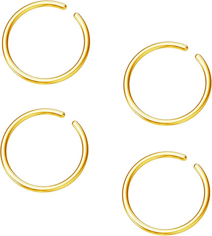 Hoop Cartilage Earring Fake Earrings Nose Rings Septum Nose Ring Stainless Steel for Women Men Girls