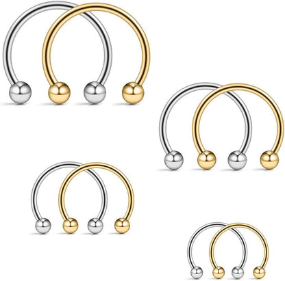 Ruifan 16G Surgical Steel CBR Nose Septum Horseshoe Earring Eyebrow Tongue Lip Nipple Helix Tragus Piercing Ring 6-16Mm