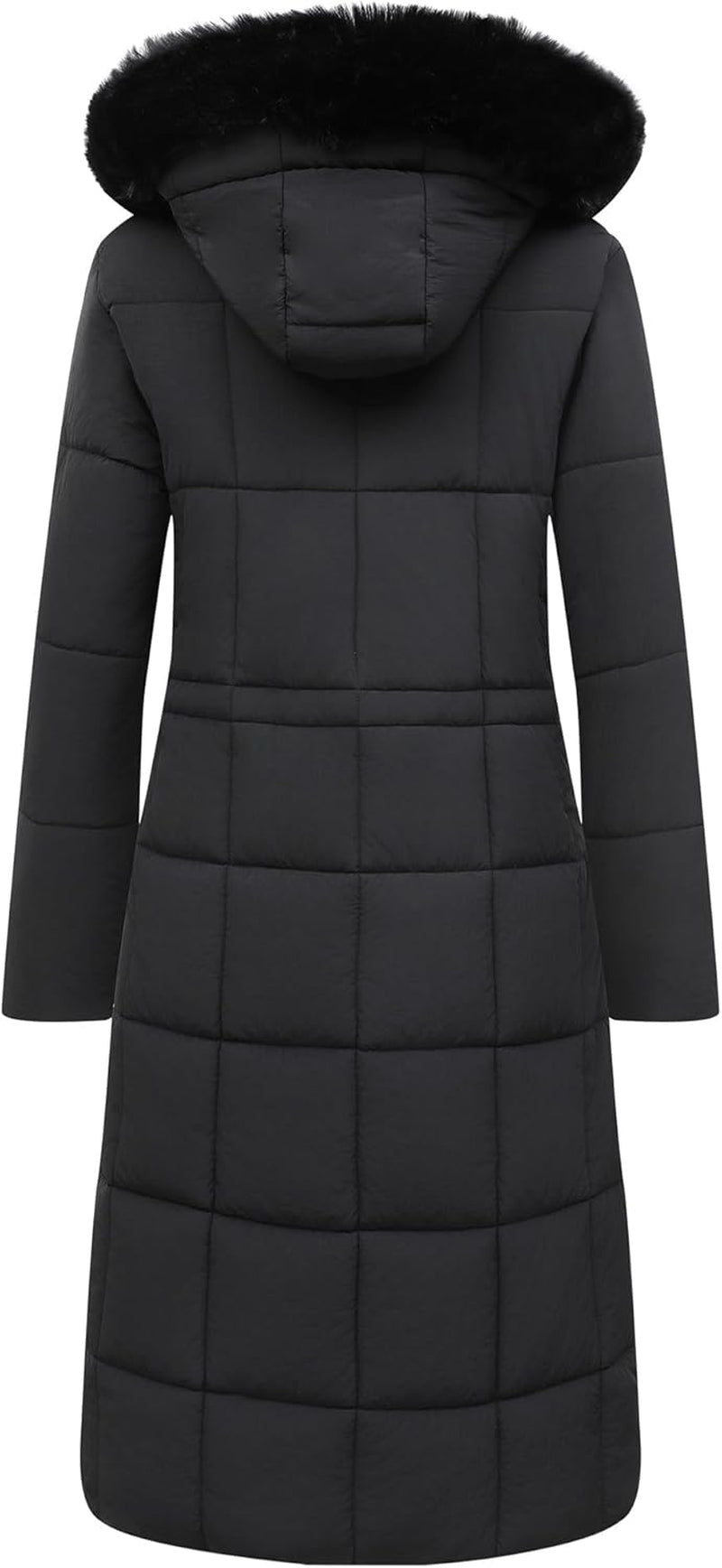 Woman wearing warm snow jacket in cold weather conditions