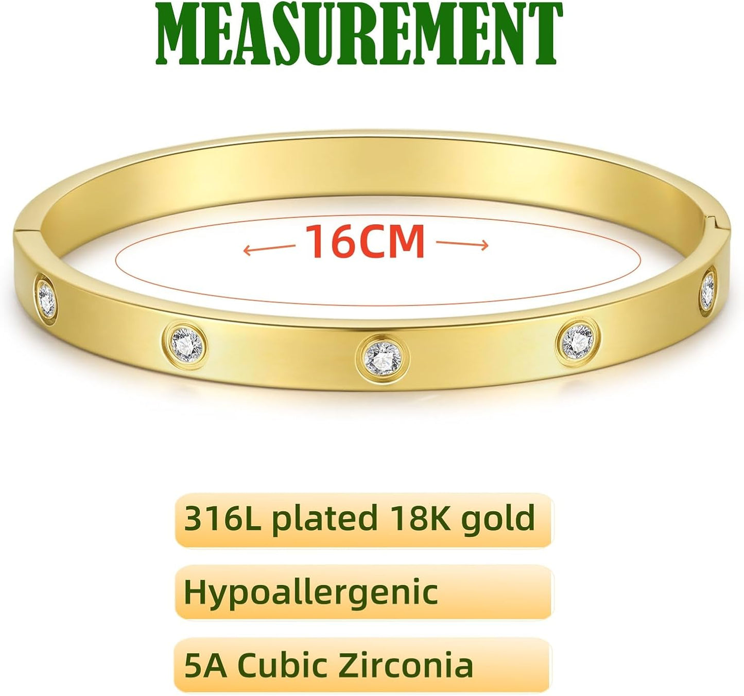 3Pcs 18K Gold Plated Love Bangle Clover Lucky Tennis Bracelets Set Non Tarnish Trendy Bracelet Jewelry Gifts for Women