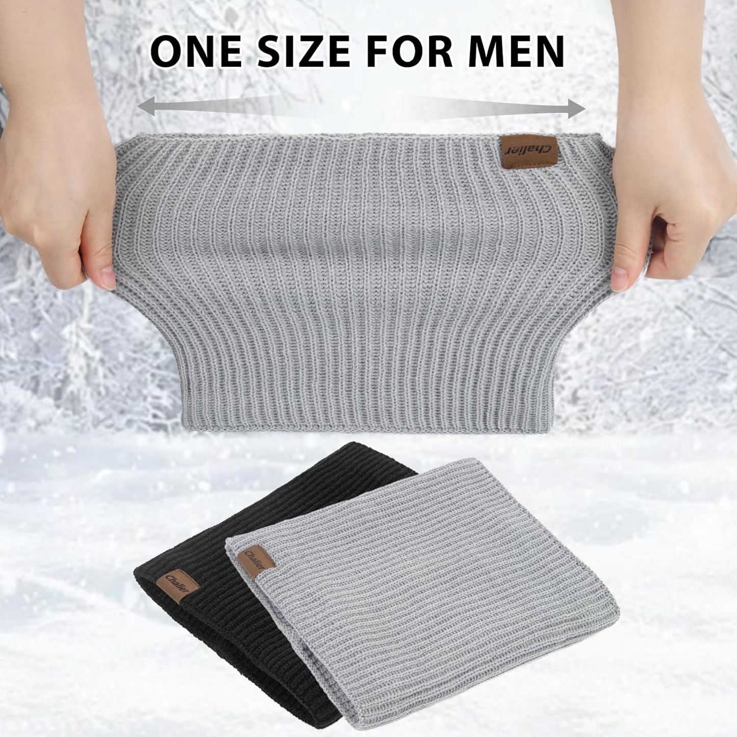 Neck Gaiters for Men Winter Warm Neck Warmer Thick Knit Windproof Gaiter Scarf Cold Weather Scarves