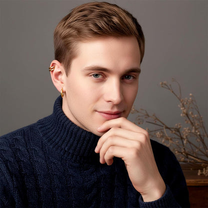 10PCS Clip on Earrings, Non Piercing Fake Earring Stainless Steel Clip on Hoop Earrings for Women Men 8Mm 10Mm 12Mm 14Mm 16Mm