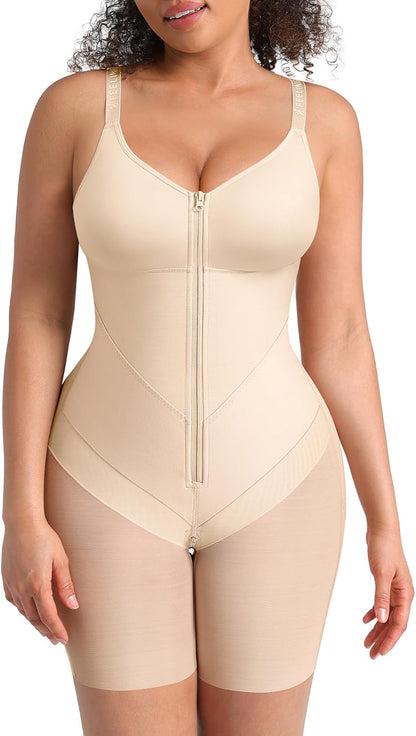 Side view of postpartum tummy control shapewear fit