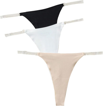 GORGLITTER invisible clear strap g-string thong front view