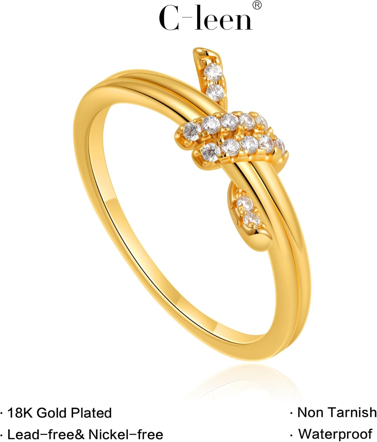 Gold ring gift presentation in jewelry box
