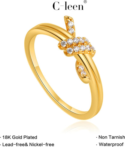 Gold ring gift presentation in jewelry box