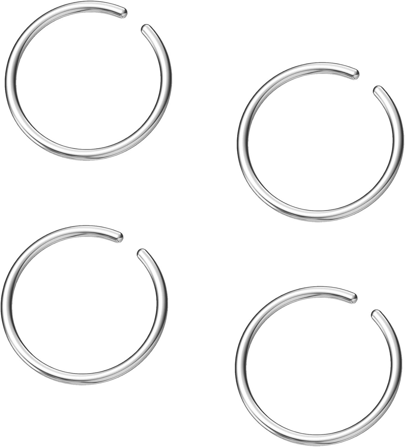 Hoop Cartilage Earring Fake Earrings Nose Rings Septum Nose Ring Stainless Steel for Women Men Girls