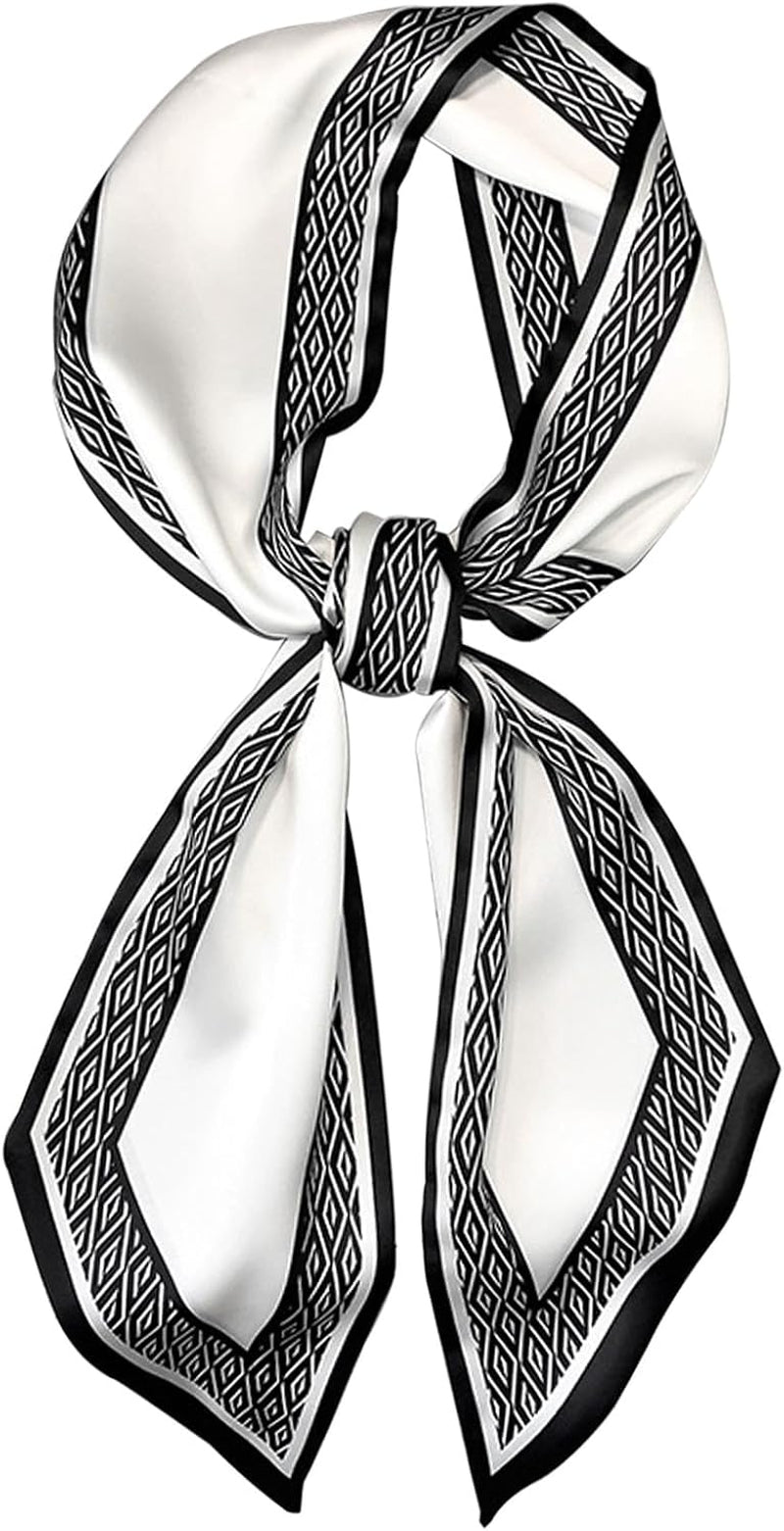 Head Scarf Hair Neck Scarves for Women Purse Bag Scarfs for Handbags Silky Long Thin Satin Headscarf Fashion