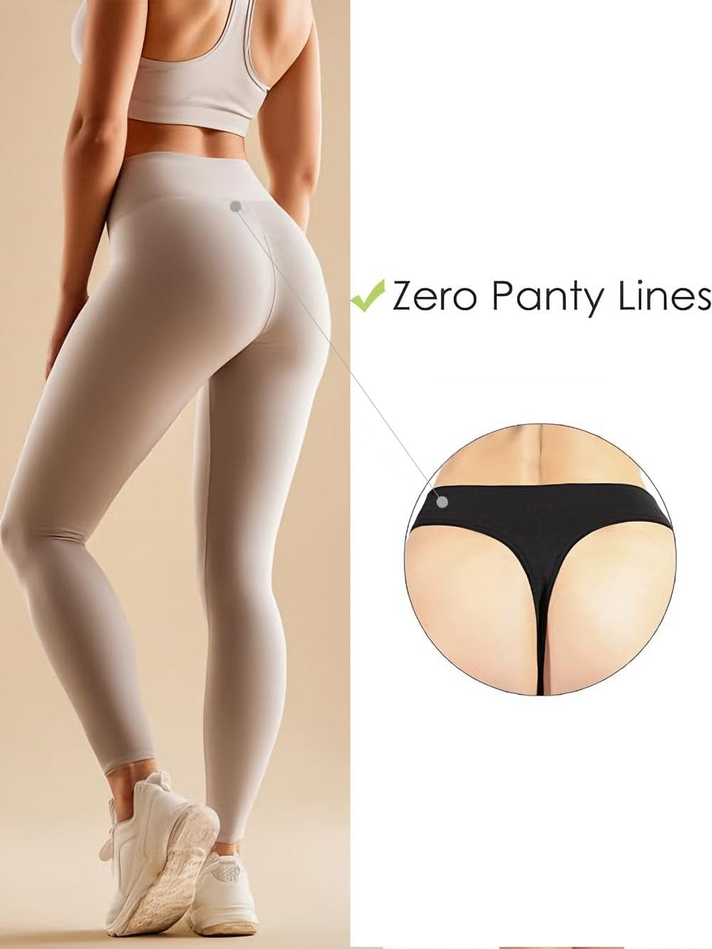GRANKEE workout no show thong worn by model