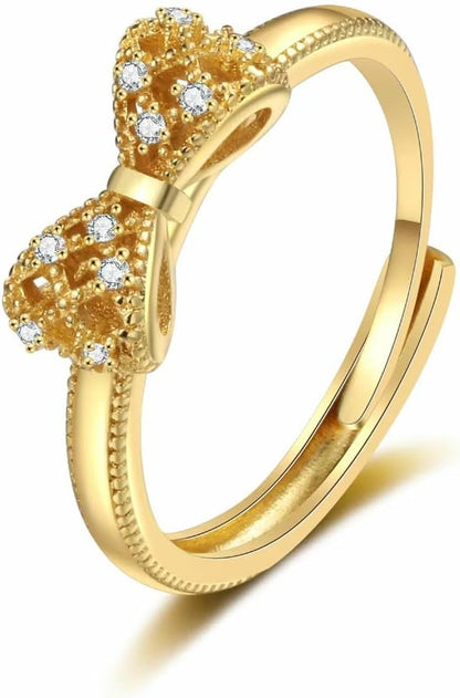 Promise ring collection featuring heart and butterfly cubic zirconia designs