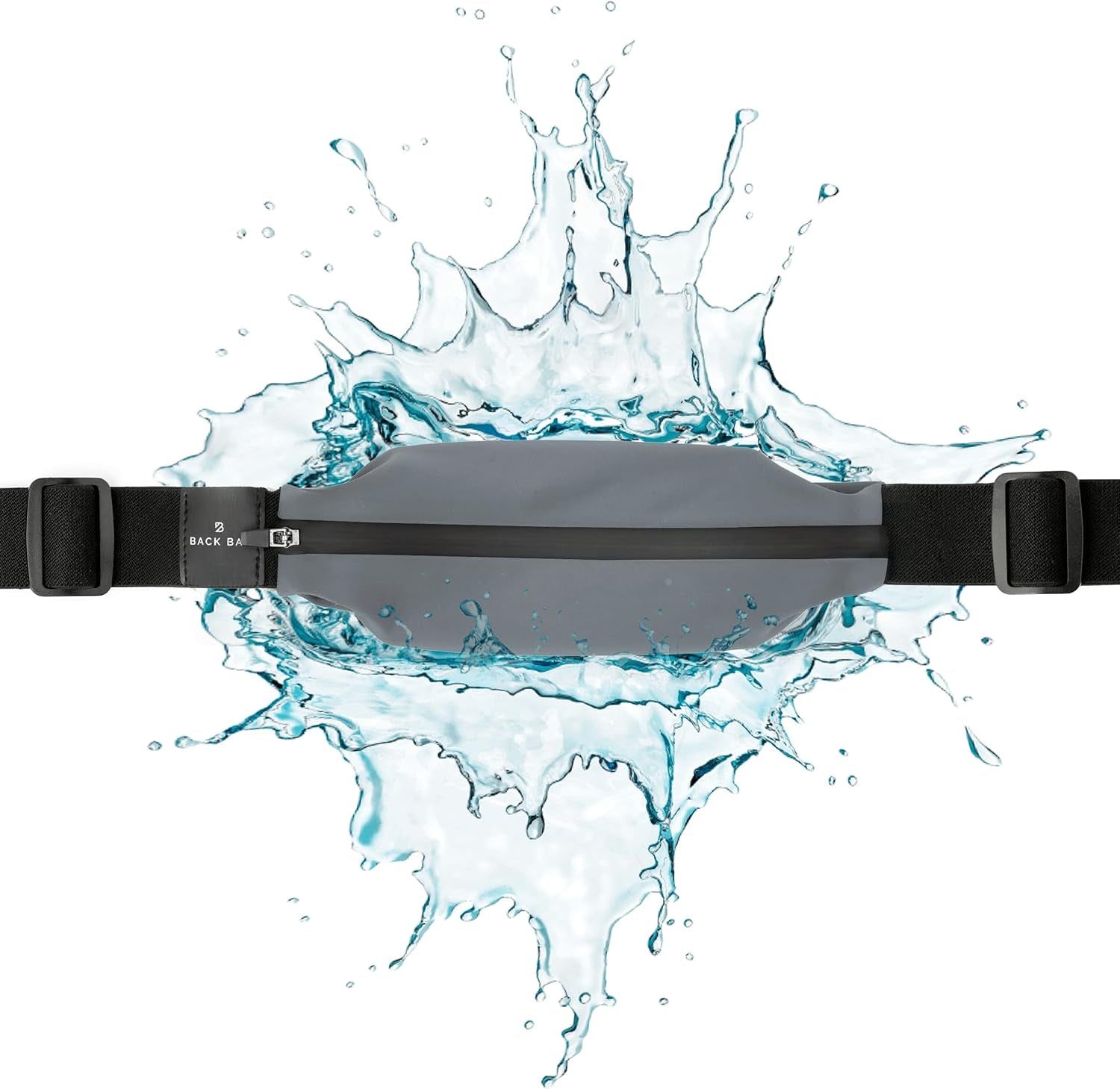 Running belt with gear storage pockets fully loaded