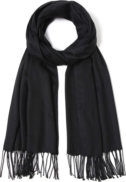 Cindy & Wendy Pashmina Shawls and Wraps Large Scarfs for Women Wedding Party Bridal Long Fashion Solid Shawl Wrap Fringes