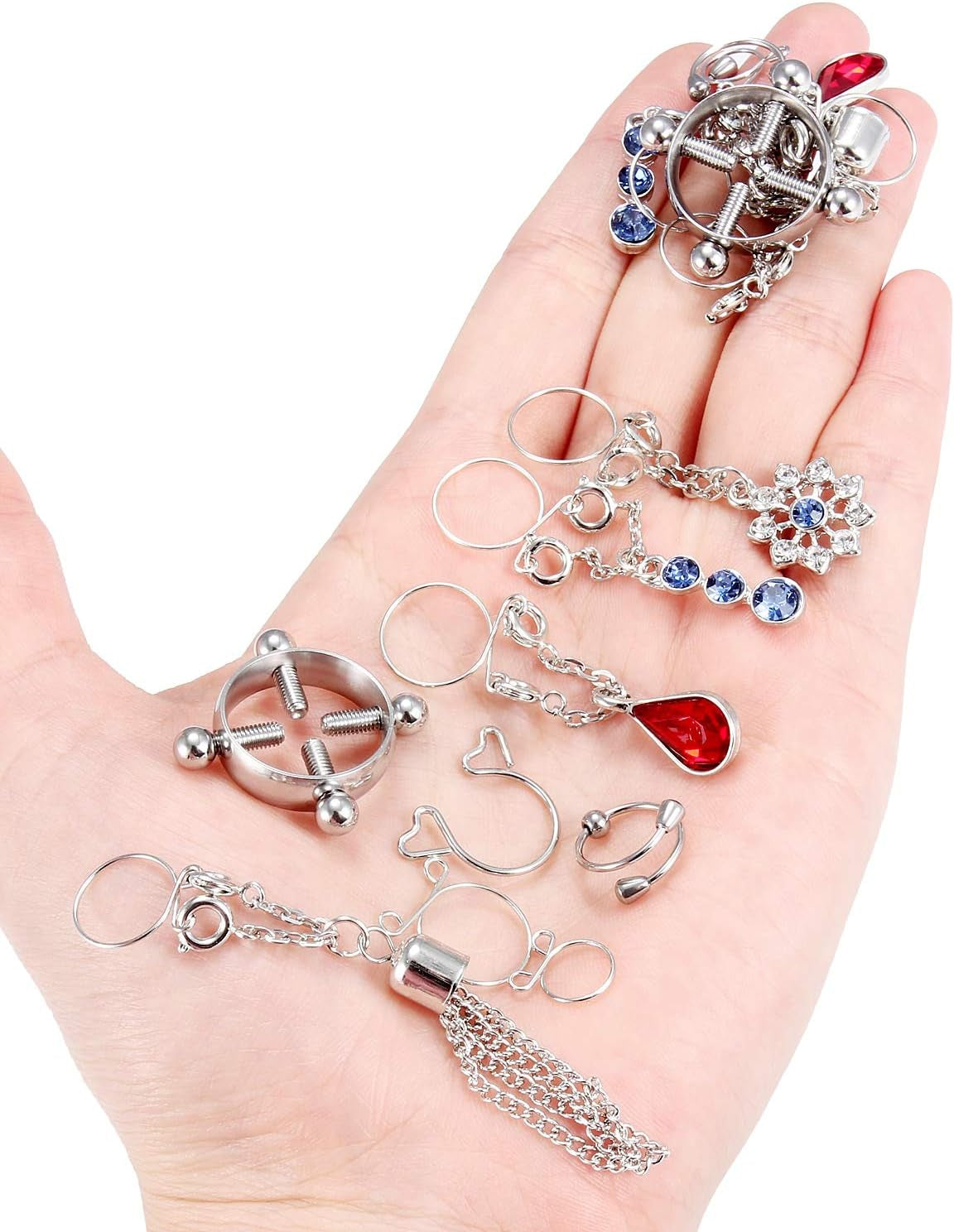 Comfortable clip-on fake nipple jewelry display