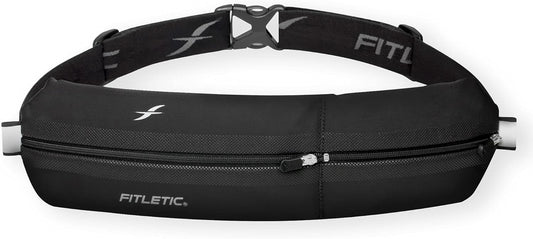 Fitletic Bolt black running belt with double pockets