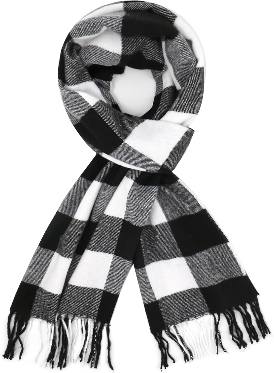 Plaid Scarf for Women Men, Lightweight Classic Tartan Tassel Scarves Fashion Warm Winter Chunky Scarf Cold Weather