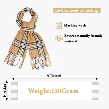 Vimate Plaid Scarf for Men Women Super Soft Classic Tartan Checkered Neck Scarves