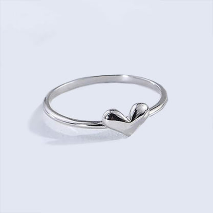 Simple Fashion Heart Love Ring Lady Daily Wearable Versatile Jewelry