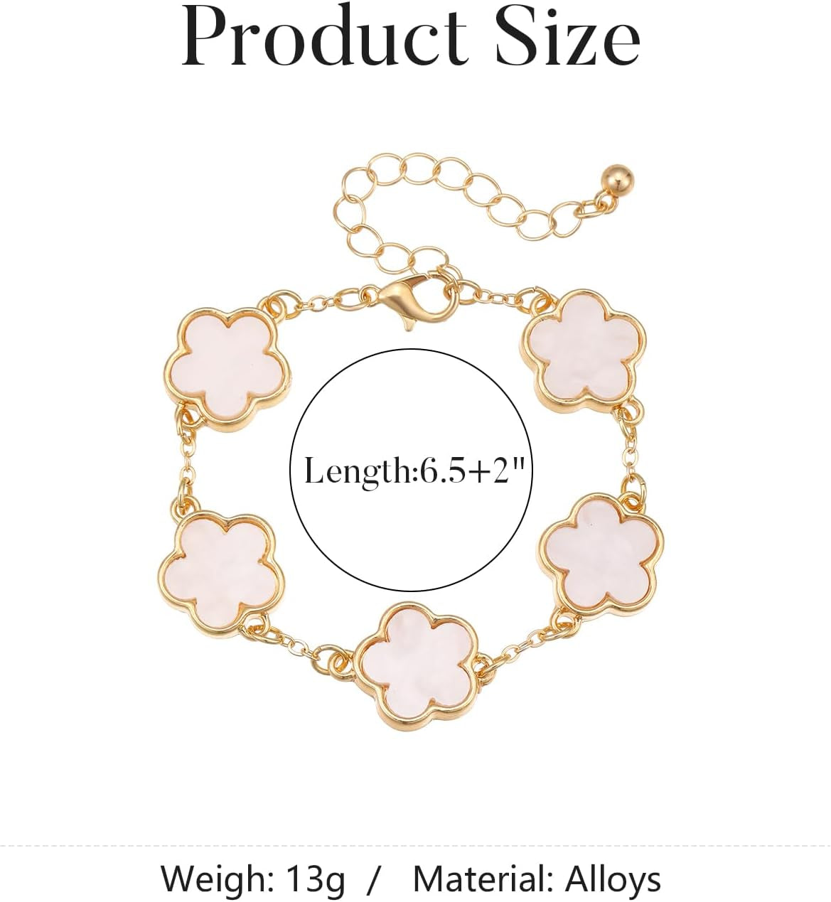 2 PCS Lucky Flower Bracelet Set for Women, Delicate Floral Chain Link, Cute and Classic Jewelry Accessory, Ideal for Daily Wear and All Occasions