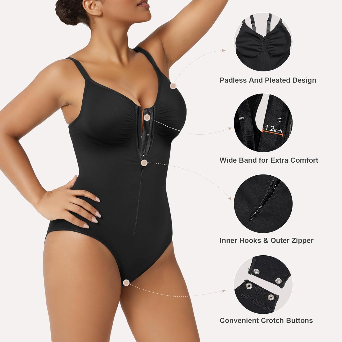 Women's seamless waist-snatching body shaper overall fit