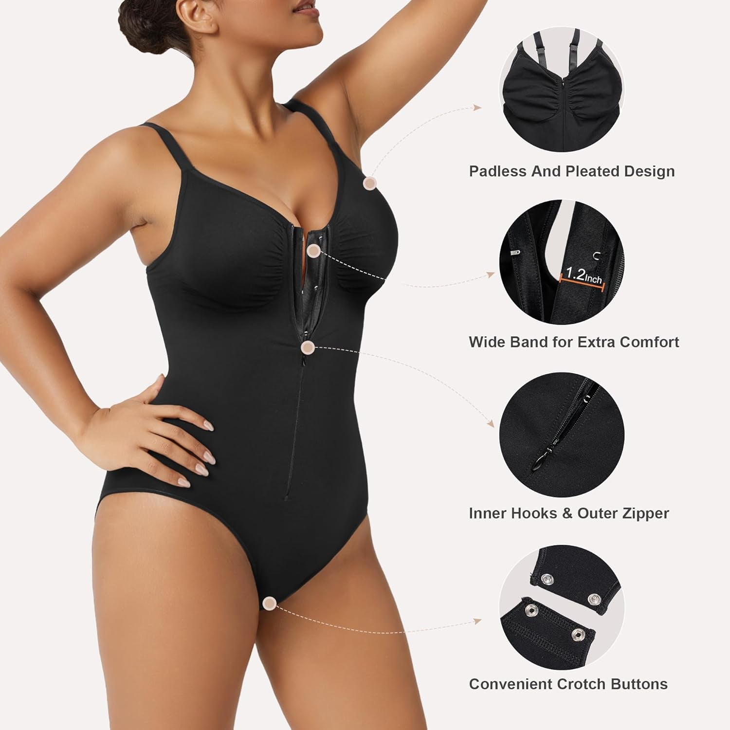 Women's seamless waist-snatching body shaper overall fit