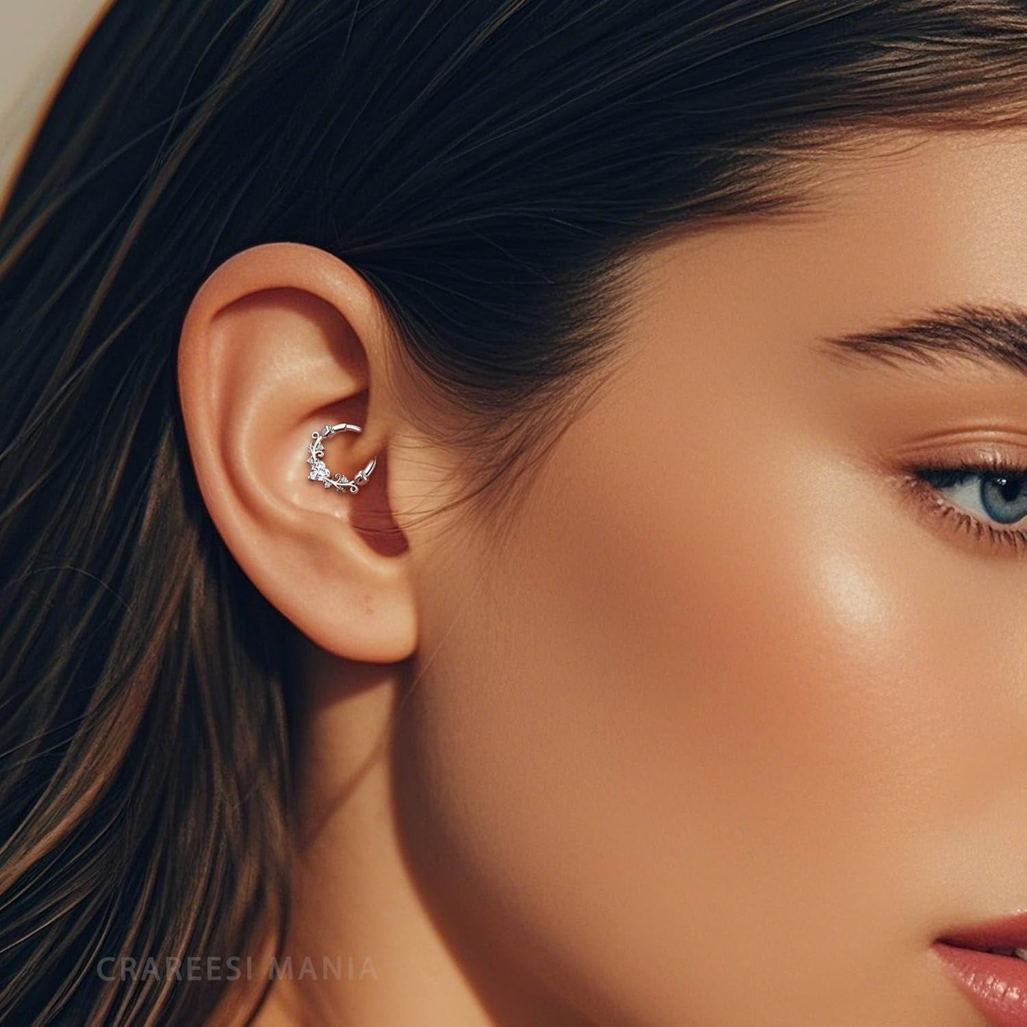 CM Crareesi Mania Rose Septum Rings 16G Septum Piercing Jewelry 316L Stainless Steel Daith Piercing Jewelry Heart Daith Earrings for Women