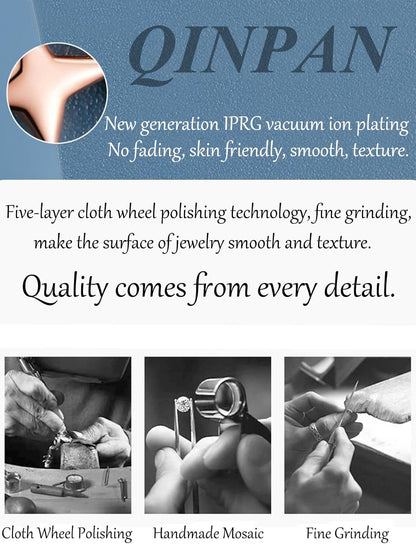 Gold Plated Five Leaf Clover Necklace Bracelet Rings and Stud Earrings Set for Women Lucky Flower Jewelry